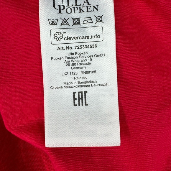 Ulla Popken V-Neck Top Tunic Tee 28 30 Red Cotton NWT - Picture 11 of 11